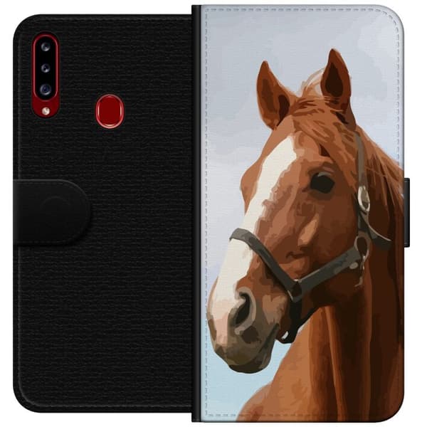 Kompatibelt Plånboksfodral till Samsung Galaxy A20s Häst