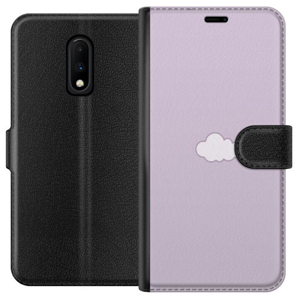 OnePlus 7 Tegnebogsetui Lilla Sky - minimalistisk sky på lill