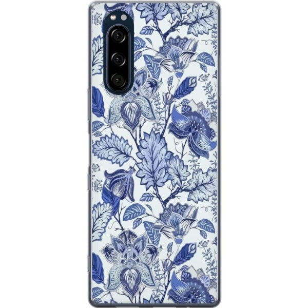 Sony Xperia 5 Gennemsigtig cover Blomster Blå...