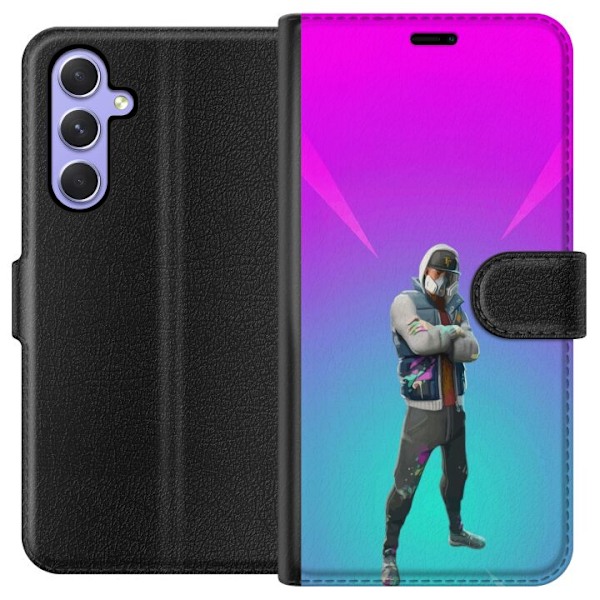 Samsung Galaxy A54 Tegnebogsetui sort ridder fortnite