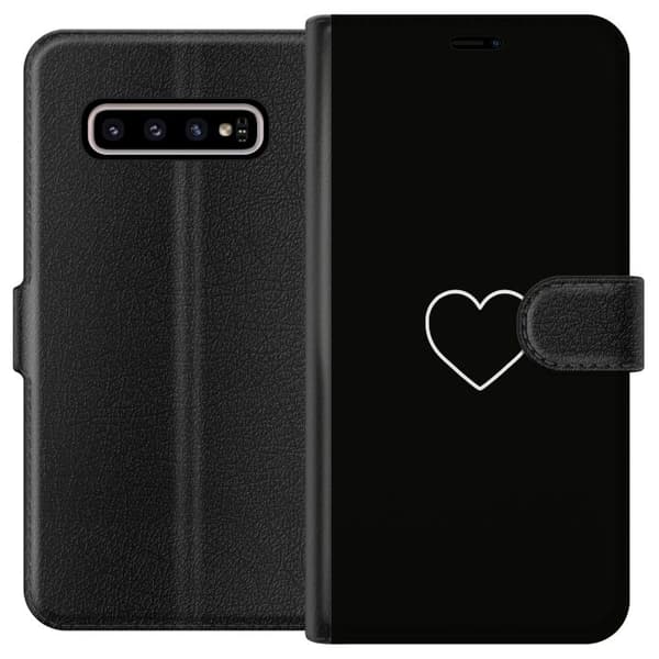 Kompatibelt Lommeboketui til Samsung Galaxy S10+ Hjerte