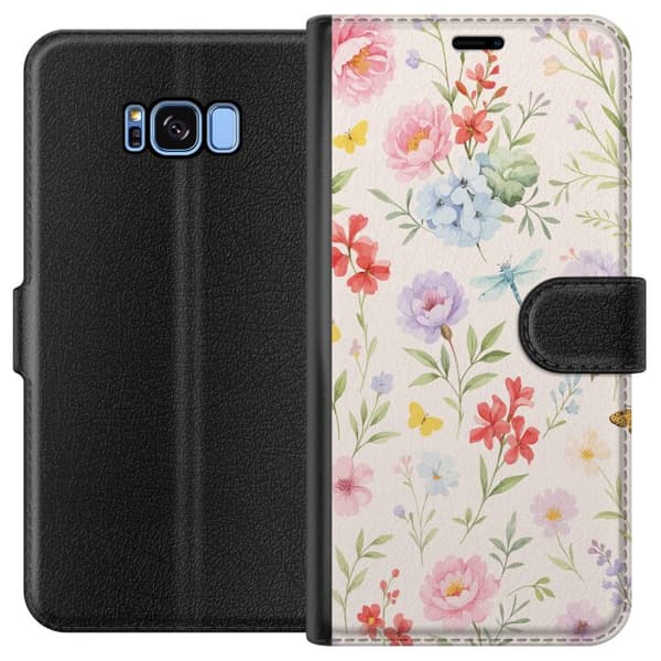 Kompatibelt Plånboksfodral till Samsung Galaxy S8 Blommor