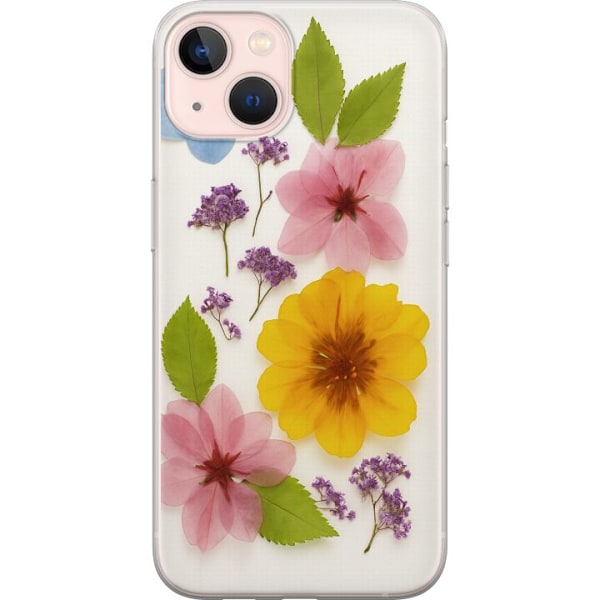 Apple iPhone 13 mini Genomskinligt Skal Pressade blommor