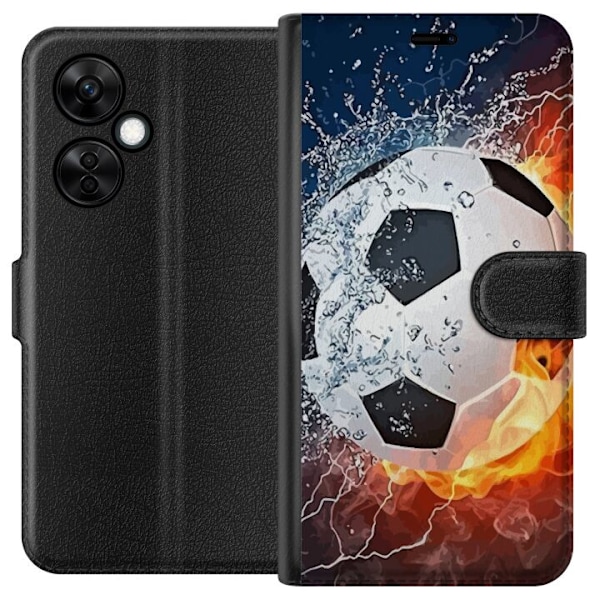 OnePlus Nord CE 3 Lite Plånboksfodral Fotboll Eld