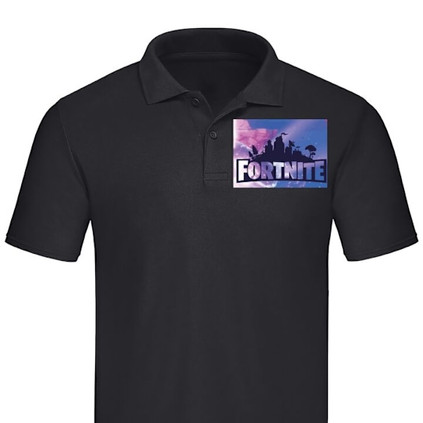 Poloshirt til Voksen | Elegant Poloshirt Fortnite Sort X-Large