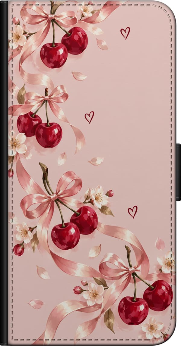 Kompatibel Tegnebogsetui til Samsung Galaxy Note10+ Rosenkirsebær pink