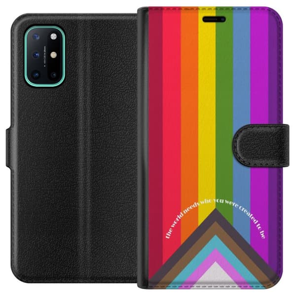 Kompatibel Tegnebogsetui til OnePlus 8T Farverig Pride-regnbue med inspirerende citater
