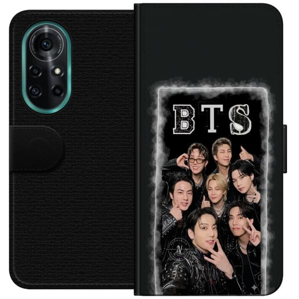 Kompatibel Tegnebogsetui til Huawei nova 8 Pro BTS-medlemmer poserer sammen i sorte outfits for en selfie sort