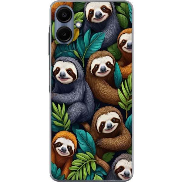 Samsung Galaxy A06 Gennemsigtig cover Sengångarstil - afslappet motiv med sød dovendyr