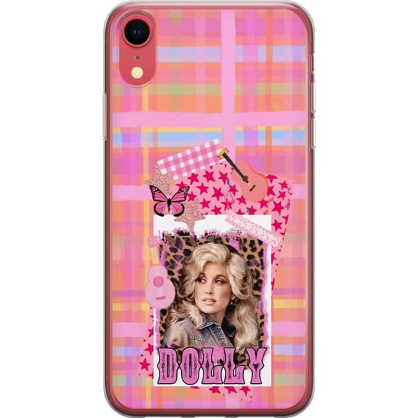 Kompatibelt Mobildeksel til Apple iPhone XR Dolly Parton rosa countrycollage med gitarr rosa