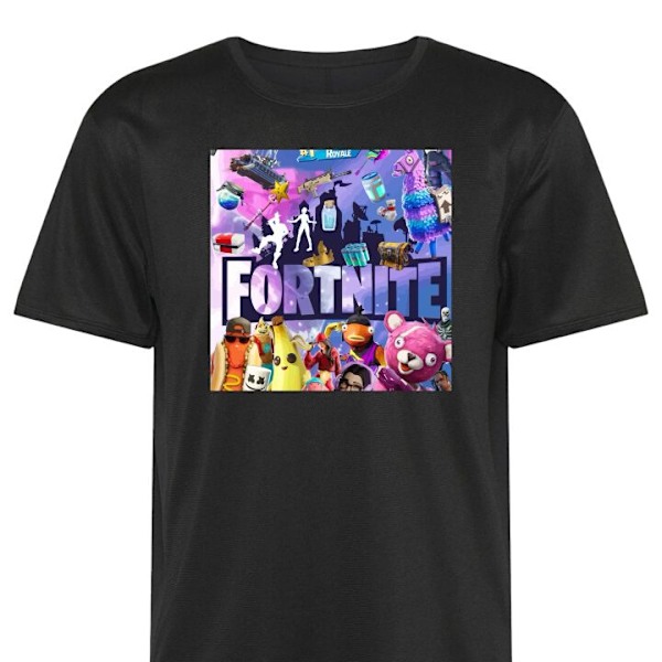 Trenings T-skjorte | Sport T-skjorte for Voksen Fortnite Grupp svart 4X-Large