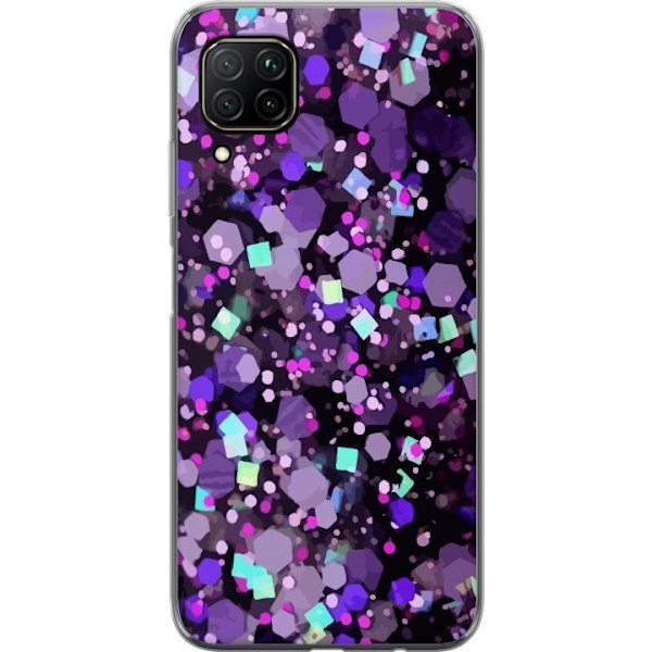 Huawei P40 lite Gennemsigtig cover Lilla Glitter