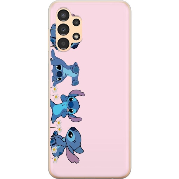 Samsung Galaxy A13 Genomskinligt Skal Stitch Skratt & Bus – Perfekt för Mobilskal eller Poster