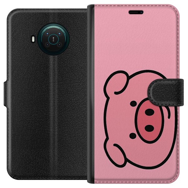 Nokia X10 Tegnebogsetui Kawaii Piggy