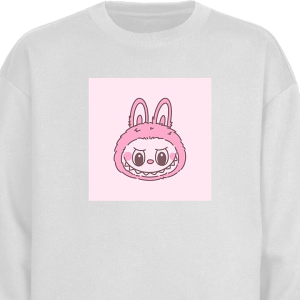 Sweatshirt til Voksne | Klassisk Collegebluse Labubu Zodiac Bu hvid S