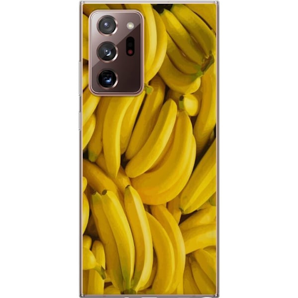 Samsung Galaxy Note20 Ultra Genomskinligt Skal Banana Pattern – lekfullt mönster med gula bananer