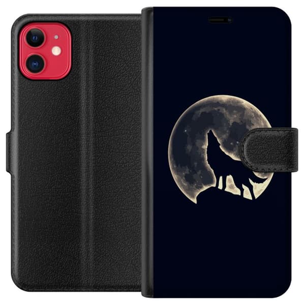 Kompatibel Tegnebogsetui til Apple iPhone 11 Ulve Måne