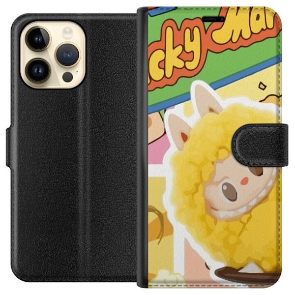 Apple iPhone 15 Pro Max Plånboksfodral Labubu Wacky Mart Pop Mart Serie Samlarfigur Söt Design Populärt Motiv Figurserie Kreativ Art Toy