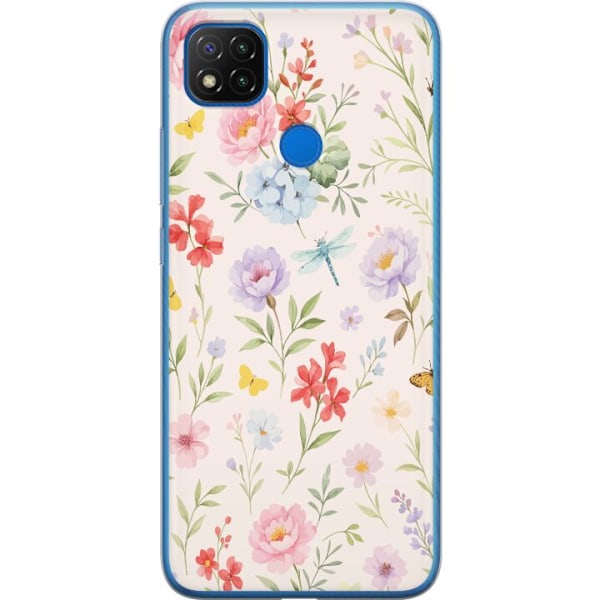 Xiaomi Redmi 9C Genomskinligt Skal Blommor