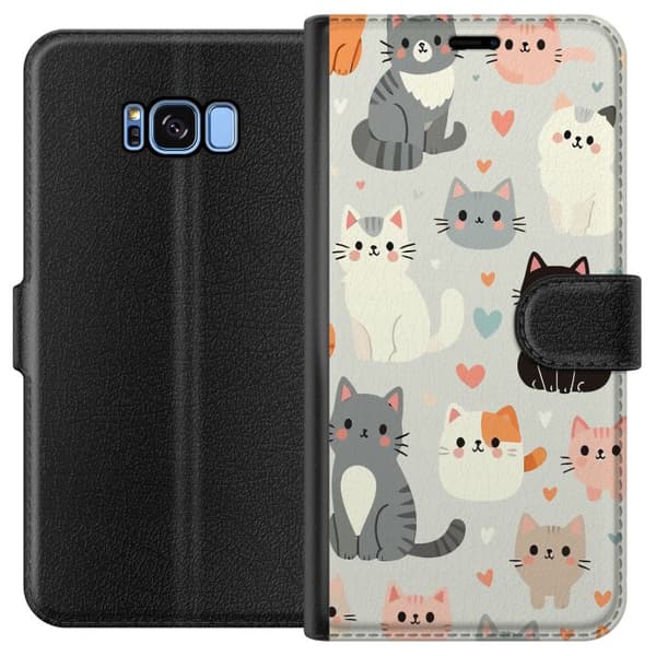 Kompatibelt Plånboksfodral till Samsung Galaxy S8 Katter