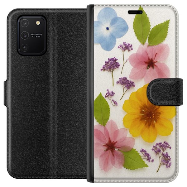 Samsung Galaxy S10 Lite Tegnebogsetui Pressede blomster