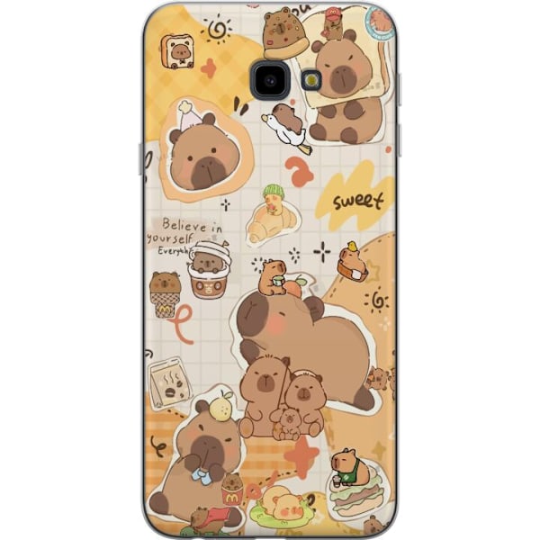 Samsung Galaxy J4+ Genomskinligt Skal Kawaii capybara mobilskal med gulliga djurmotiv
