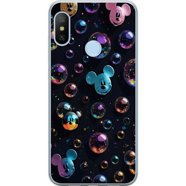 Xiaomi Mi A2 Lite Gennemsigtig cover  Mickey Mouse Disney Bobler Design Sjovt Motiv Populær Disneyfigur Tegneserie Børneklassiker