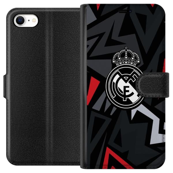 Kompatibel Tegnebogsetui til Apple iPhone 6s Kronet monogram med geometriske linjer - emblemotiv i sort, rødt og gråt sort