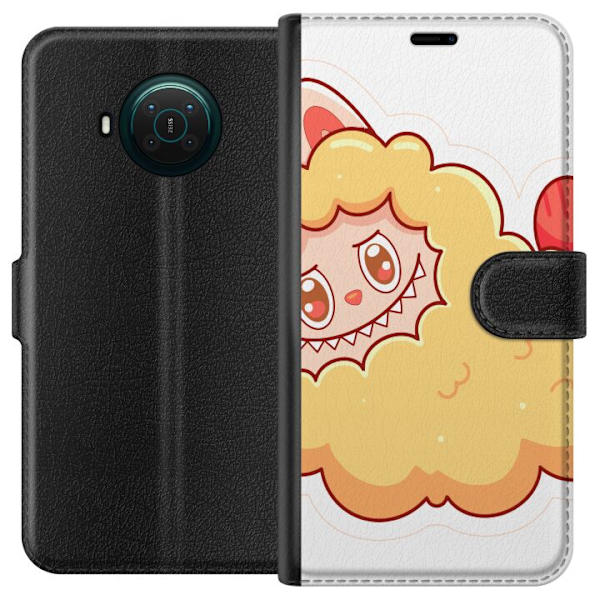 Nokia X10 Lompakkokotelo Labubu Pesukarhu Pop Mart Hahmo Keräilyesine Söpö Suunnittelu Suosittu Teema Taideteos Leikkisarja