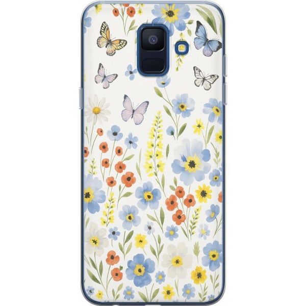 Samsung Galaxy A6 (2018) Läpinäkyvä kuori Kesäkukat