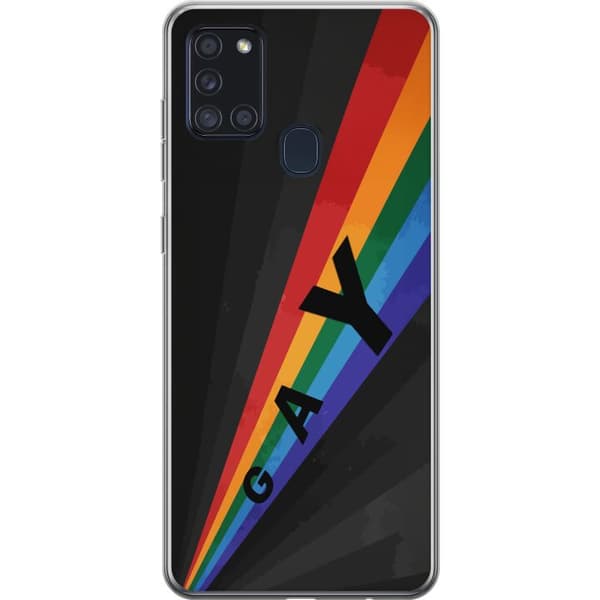 Kompatibelt Mobildeksel til Samsung Galaxy A21s Gay regnbåge svart
