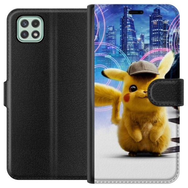 Samsung Galaxy A22 5G Lompakkokotelo Detektiivi Pikachu