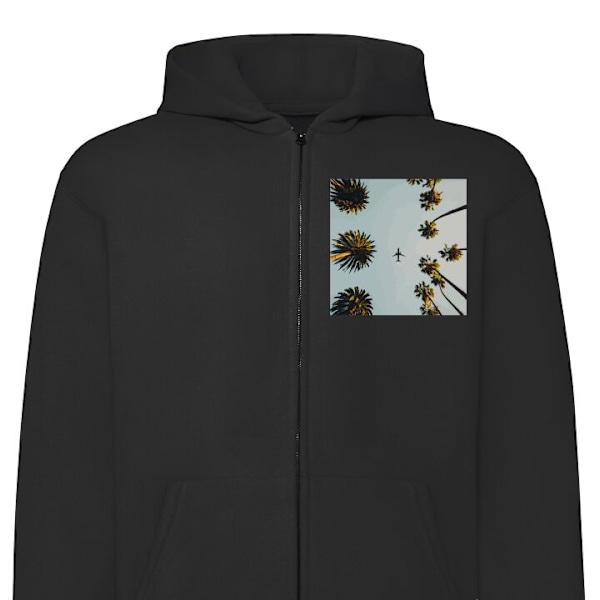 Zip-Hoodie | Hættetrøje med Lynlås til Voksne Sommer, fly sort XL