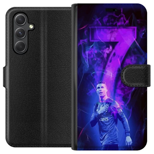 Samsung Galaxy A35 Tegnebogsetui Ronaldo 7 - Fodboldlegende i Handling for Fans
