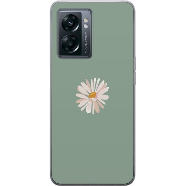 OnePlus Nord N300 Läpinäkyvä kuori Vihreä Minimalikukka - tyylikäs kukka vihreällä taustalla