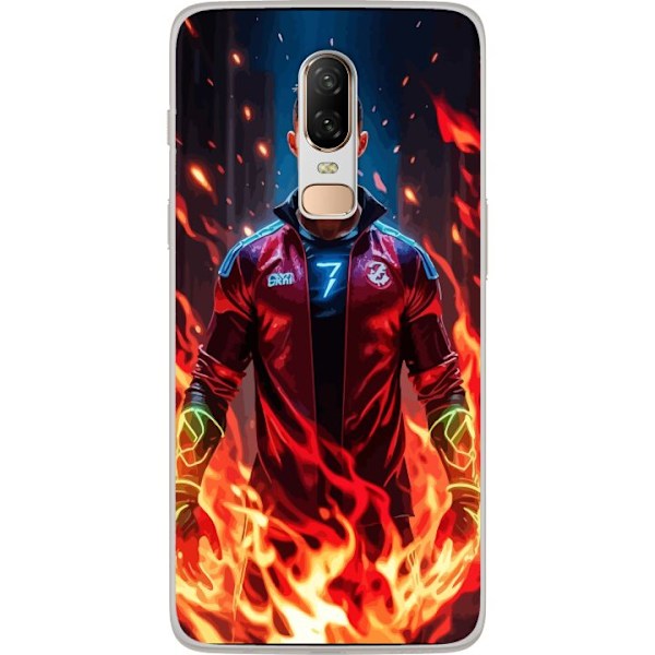 OnePlus 6 Läpinäkyvä kuori Ronaldo Inferno - jalkapallolege