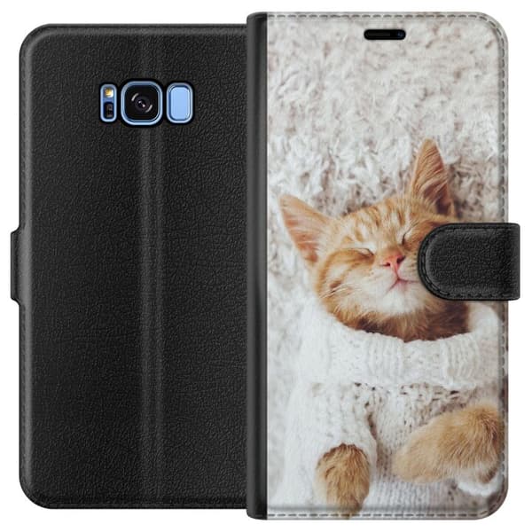 Kompatibelt Plånboksfodral till Samsung Galaxy S8 Kitty Sweater