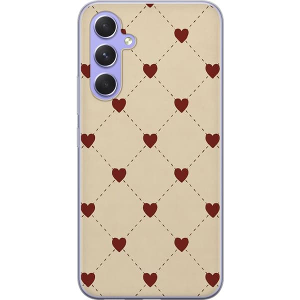 Kompatibelt Mobilskal till Samsung Galaxy A54 Heart Grid