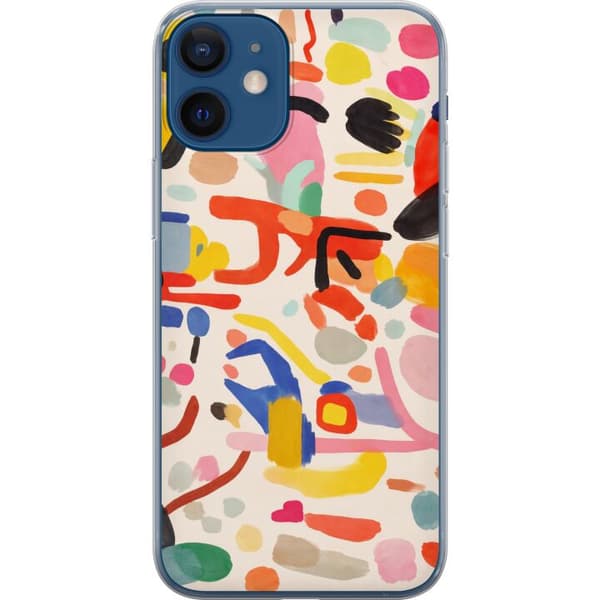 Kompatibelt Mobildeksel til Apple iPhone 12 mini Lekende fargeeksplosjon i moderne abstrakt stil