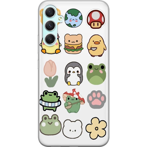 Samsung Galaxy A34 Genomskinligt Skal Kawaii Friends – söta figurer i japansk stil