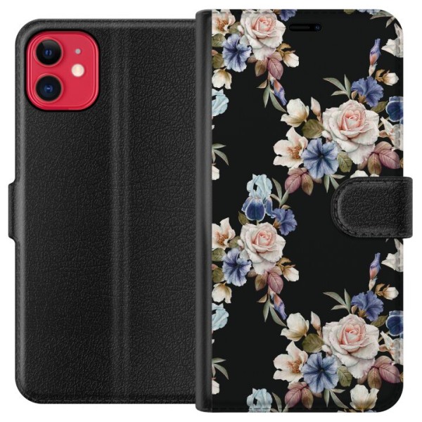 Apple iPhone 11 Tegnebogsetui Blomster