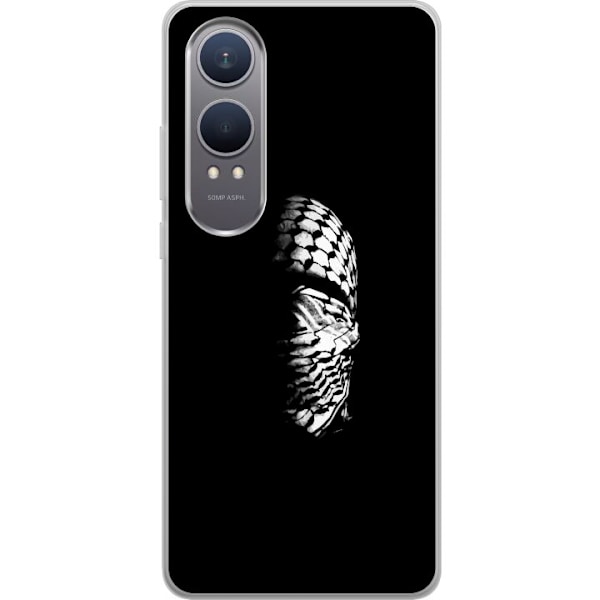 OnePlus Nord CE4 Lite Gennemsigtig cover Keffiyeh-mønster - klassisk sort-hvid palæstinensisk tørklæde med kulturel betydning