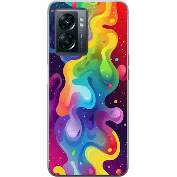 OnePlus Nord N300 Gennemsigtig cover Farvesplask Abstrakt Kunst Design Farverigt Mønster Moderne Populær Vægkunst Grafisk Trend