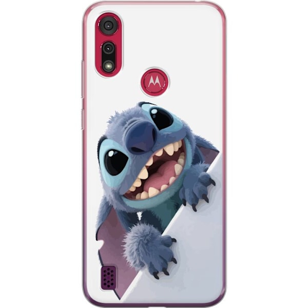 Motorola Moto E6s (2020) Genomskinligt Skal Happy Stitch – glad figur med charmig uttryck