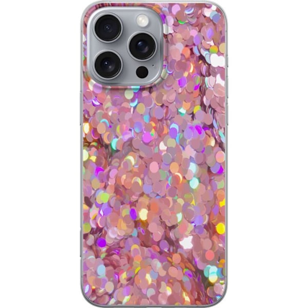 Apple iPhone 16 Pro Max Gennemsigtig cover Rosa Glitter