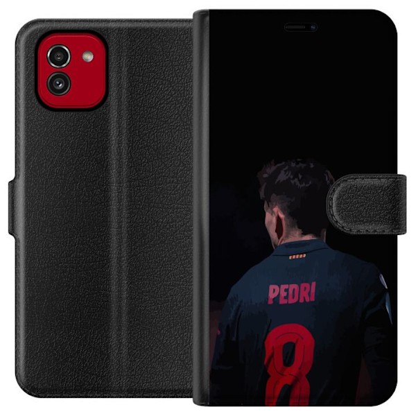 Samsung Galaxy A03 Plånboksfodral Pedri FC Barcelona Fotboll Spansk Mittfältare Mål Sportmotiv Fans Barn Ungdom