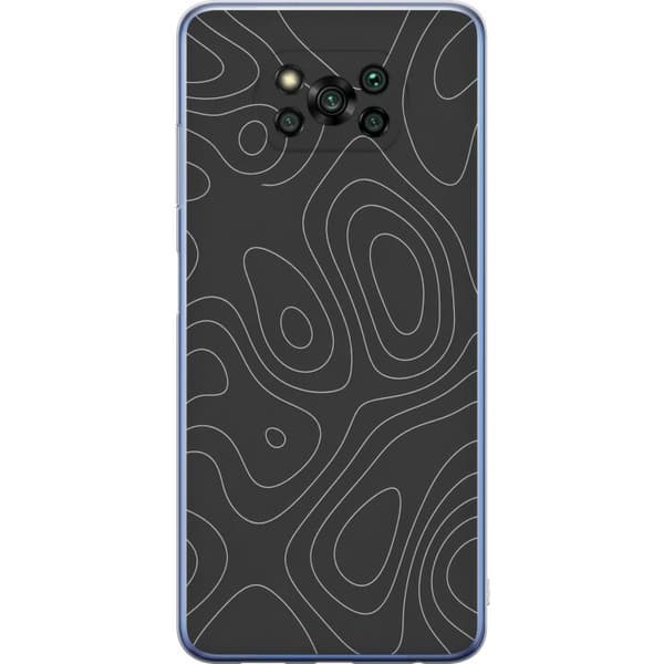 Kompatibelt Mobildeksel til Xiaomi Poco X3 Pro Grå kartlinjer grå