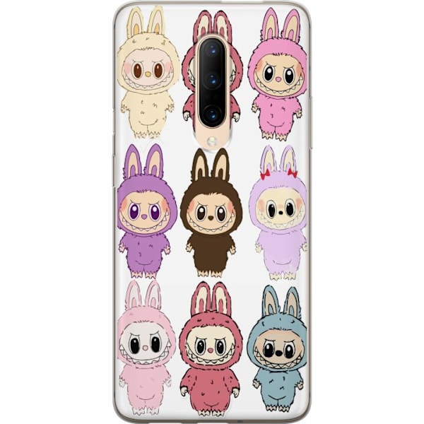 OnePlus 7 Pro Genomskinligt Skal Labubu Pink Monster – Popkonst med Kawaii-touch