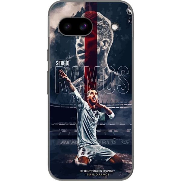 Google Pixel 8a Läpinäkyvä kuori Ramos Jalkapallolegenda Motiivi Pelaaja Real Madrid Espanja Takaisin Ikoni Nimi Jalkapallotähti Urheilu