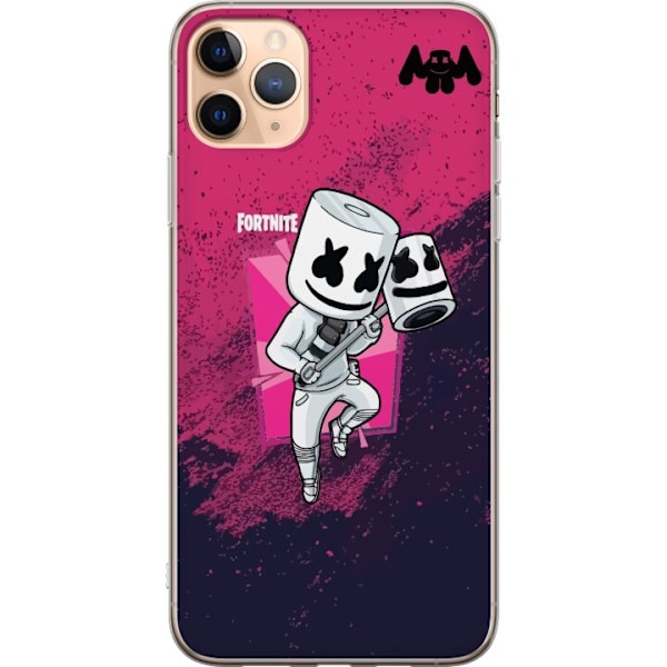 Apple iPhone 11 Pro Max Genomskinligt Skal Marshmello Fortnite Skin Emote Gaming DJ Karaktär Populärt Motiv Barn Ungdom Trend